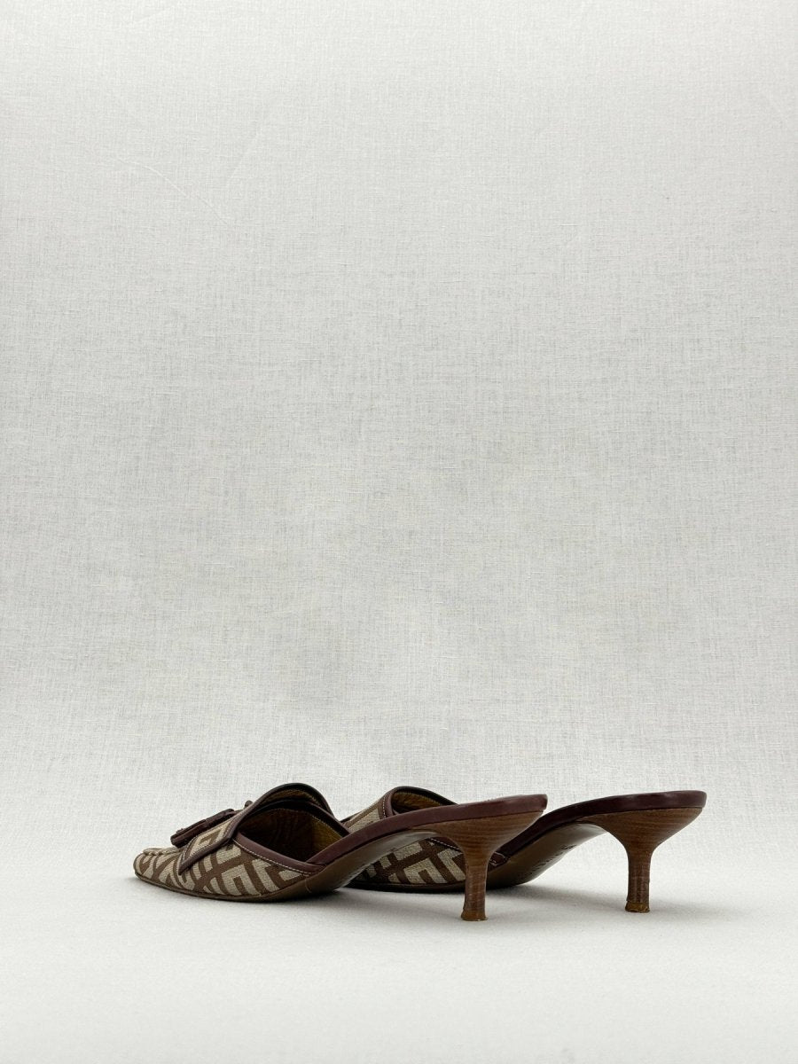 Pre - loved GIVENCHY Brown Monogram Size EU 37.5 Mules at Reems Closet