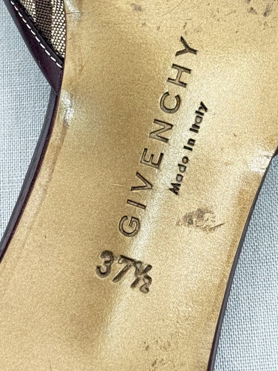 Pre - loved GIVENCHY Brown Monogram Size EU 37.5 Mules at Reems Closet