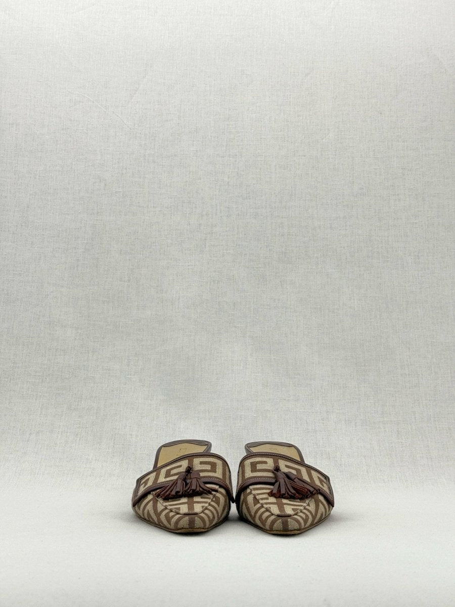 Pre - loved GIVENCHY Brown Monogram Size EU 37.5 Mules at Reems Closet