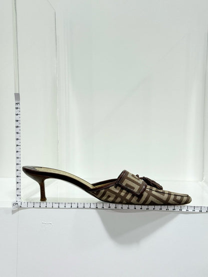 Pre - loved GIVENCHY Brown Monogram Size EU 37.5 Mules at Reems Closet