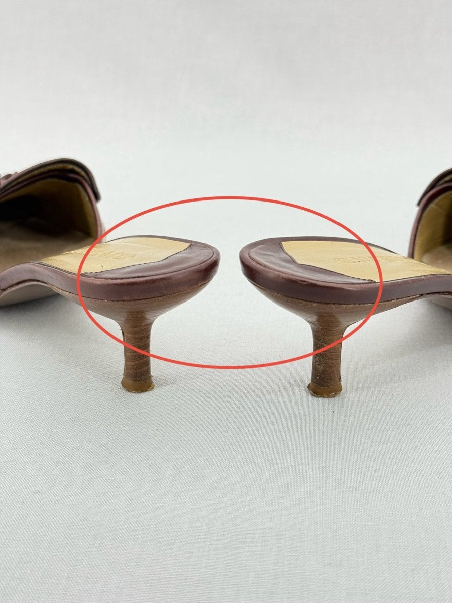 Pre - loved GIVENCHY Brown Monogram Size EU 37.5 Mules at Reems Closet