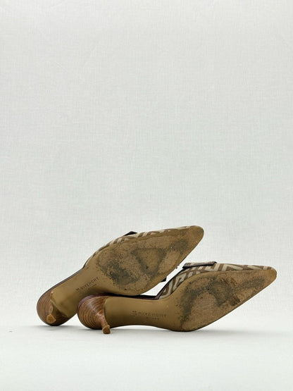 Pre - loved GIVENCHY Brown Monogram Size EU 37.5 Mules at Reems Closet