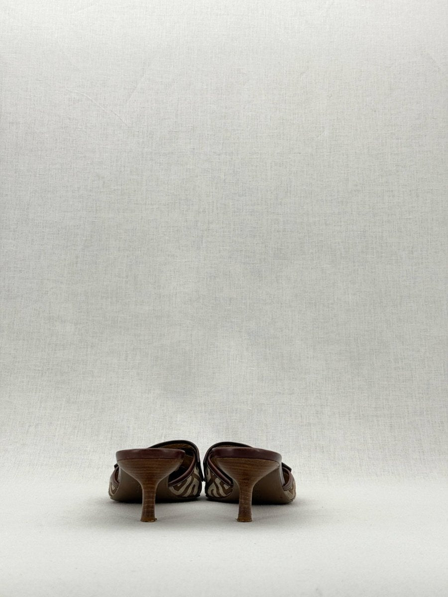 Pre - loved GIVENCHY Brown Monogram Size EU 37.5 Mules at Reems Closet