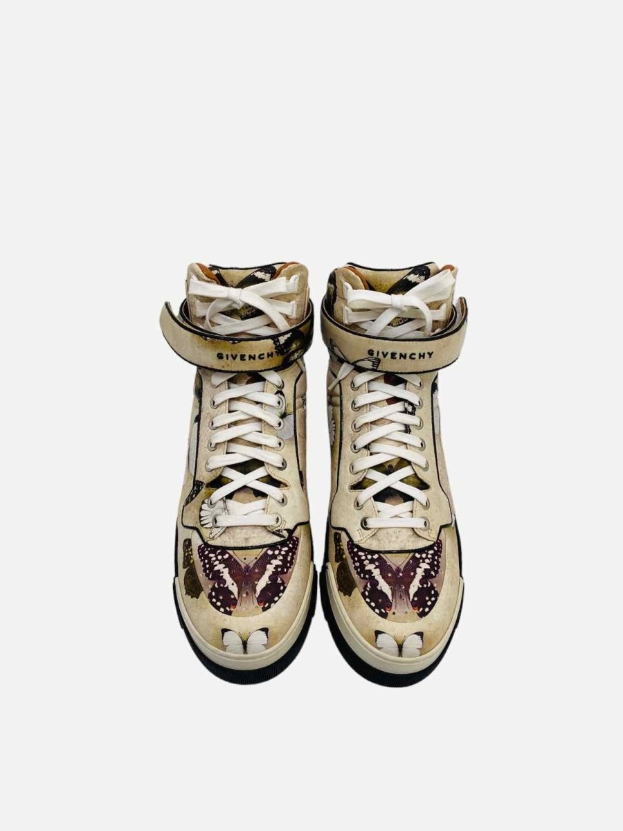 Pre - loved GIVENCHY High Top Beige Multicolor Sneakers at Reems Closet