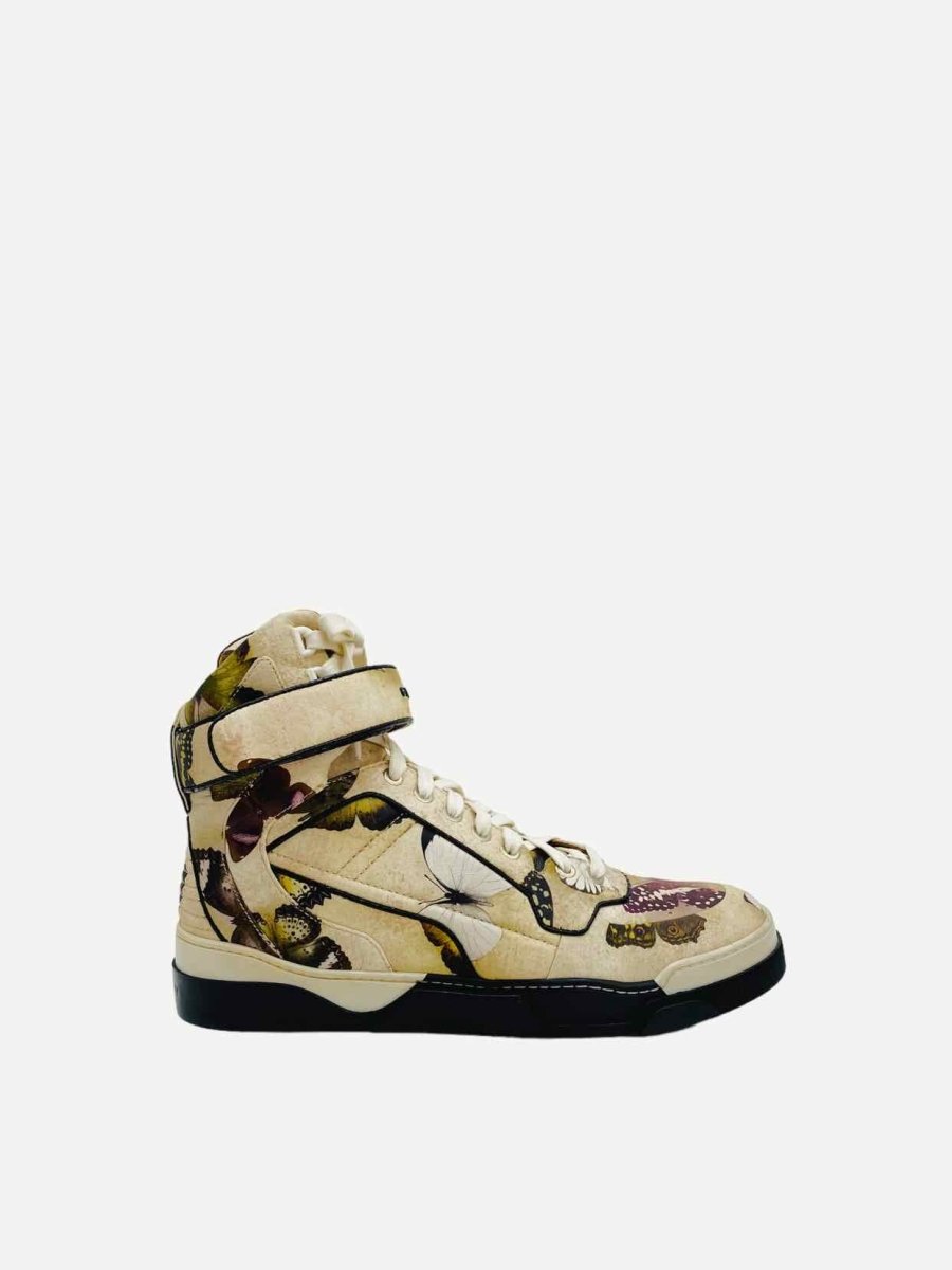 Pre - loved GIVENCHY High Top Beige Multicolor Sneakers at Reems Closet