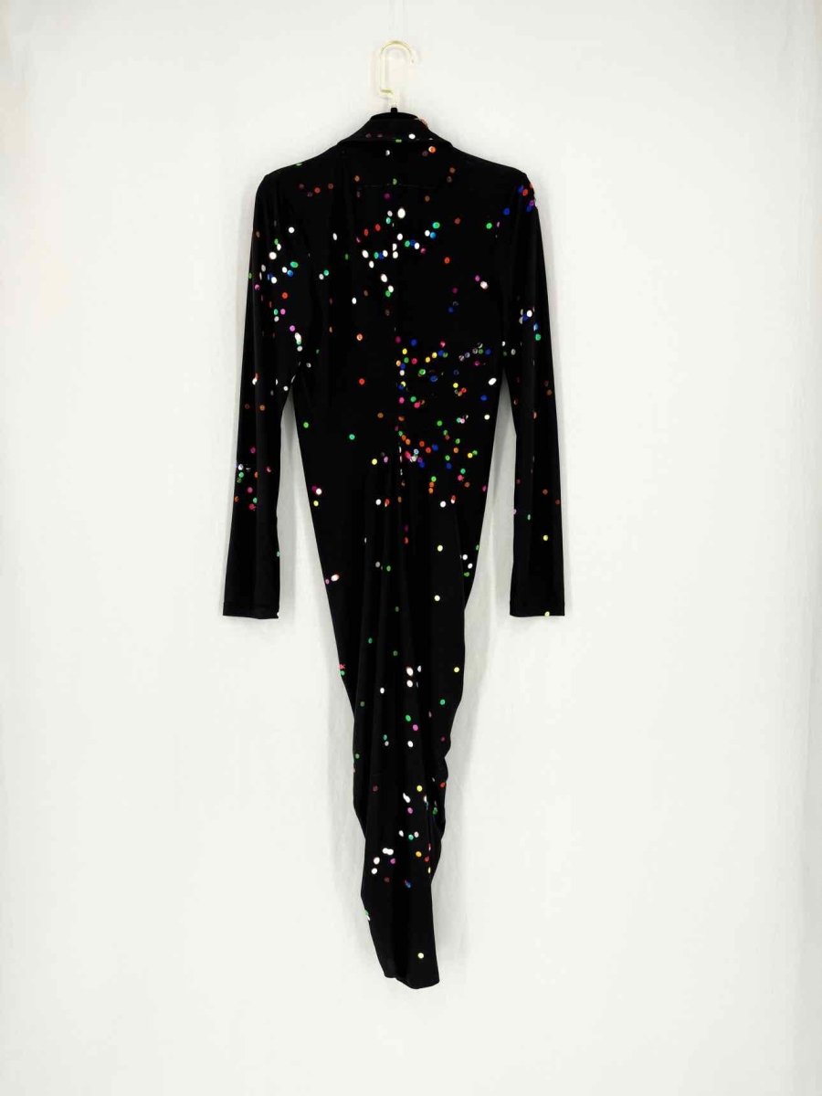Pre - loved GIVENCHY Lunares Black w/ Multicolor Midi Dress at Reems Closet