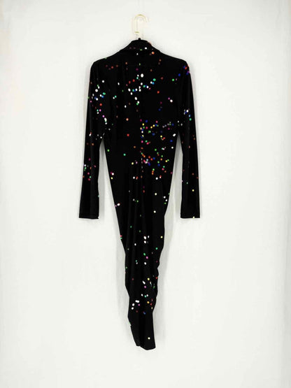 Pre - loved GIVENCHY Lunares Black w/ Multicolor Midi Dress at Reems Closet