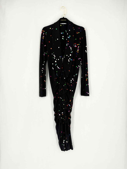 Pre - loved GIVENCHY Lunares Black w/ Multicolor Midi Dress at Reems Closet