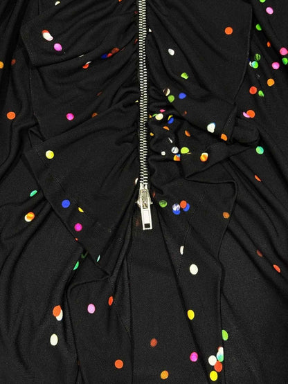 Pre - loved GIVENCHY Lunares Black w/ Multicolor Midi Dress at Reems Closet