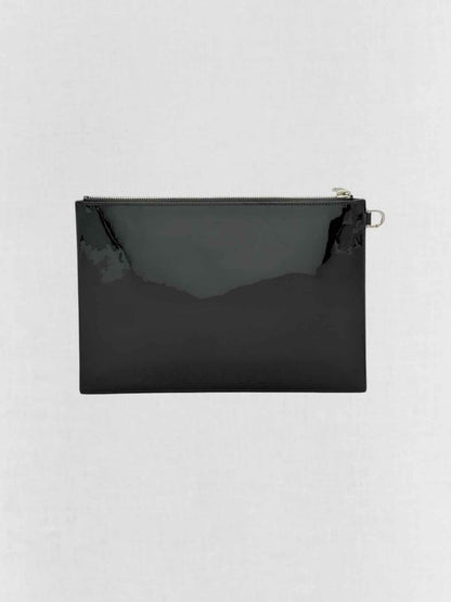 Pre - loved GIVENCHY Printed Logo Black Clutch at Reems Closet