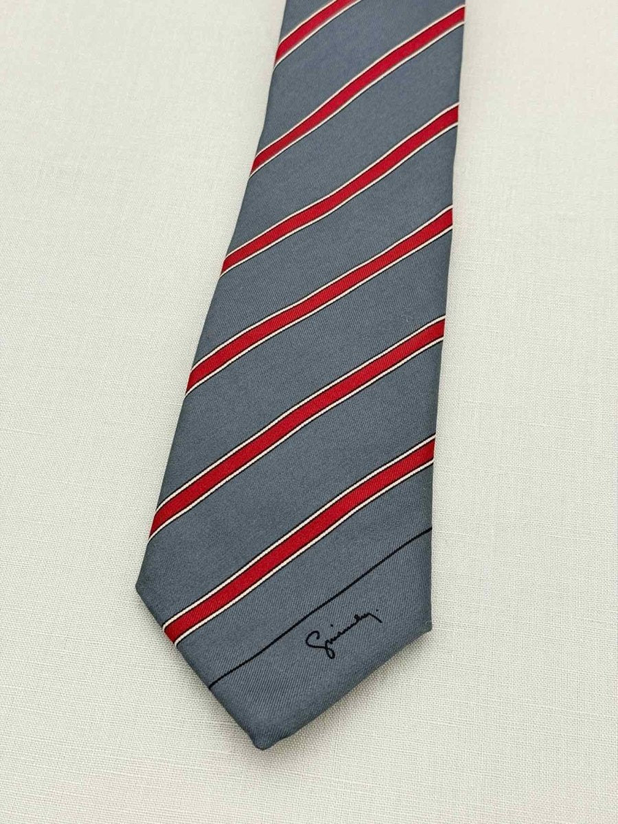 Pre - loved GIVENCHY Red Multicolor Striped Necktie at Reems Closet