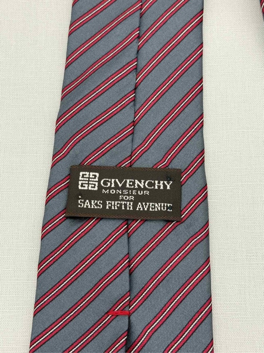 Pre - loved GIVENCHY Red Multicolor Striped Necktie at Reems Closet