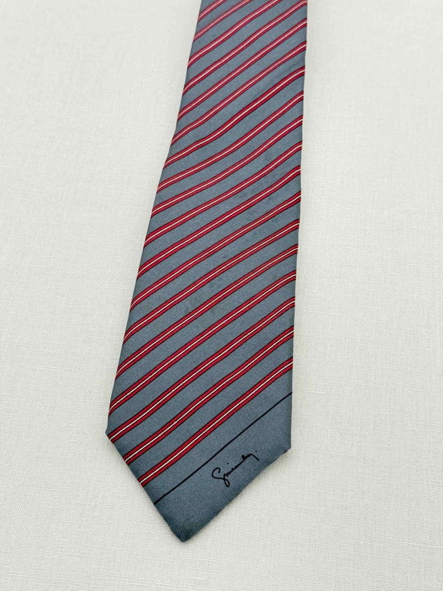 Pre - loved GIVENCHY Red Multicolor Striped Necktie at Reems Closet