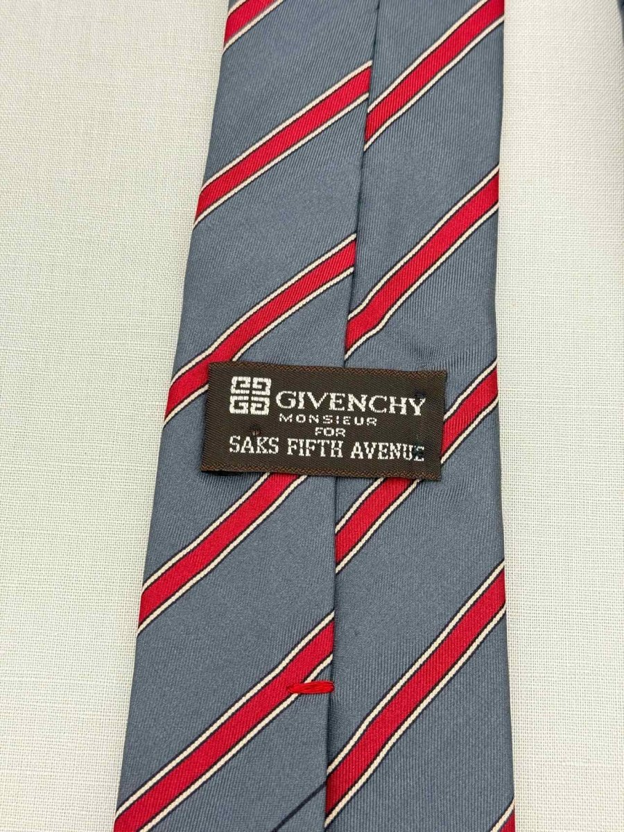 Pre - loved GIVENCHY Red Multicolor Striped Necktie at Reems Closet