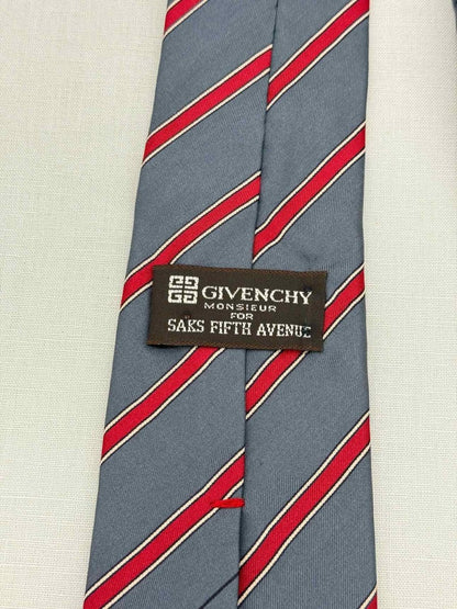 Pre - loved GIVENCHY Red Multicolor Striped Necktie at Reems Closet