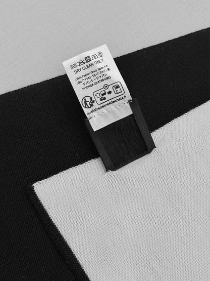 Pre - loved GIVENCHY White & Black Jacquard Scarf at Reems Closet
