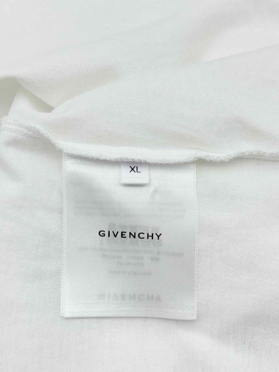 Pre - loved GIVENCHY White Logo Print Size XLarge T-shirt at Reems Closet