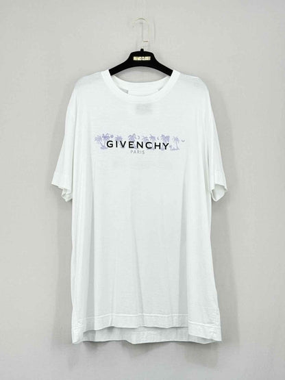 Pre - loved GIVENCHY White Logo Print Size XLarge T-shirt at Reems Closet