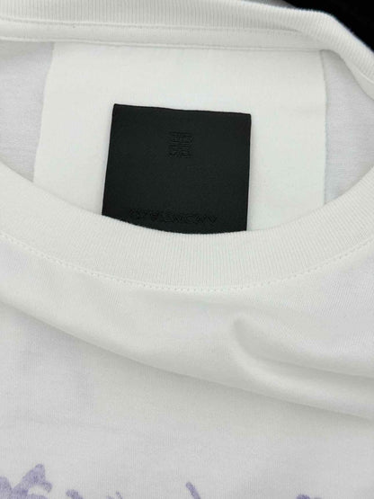 Pre - loved GIVENCHY White Logo Print Size XLarge T-shirt at Reems Closet