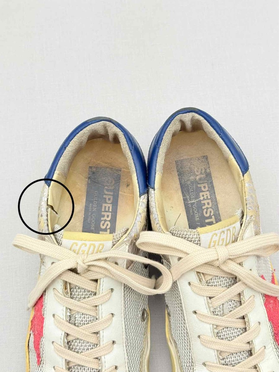 Pre - loved GOLDEN GOOSE White Multicolor Size EU 40 Sneakers at Reems Closet