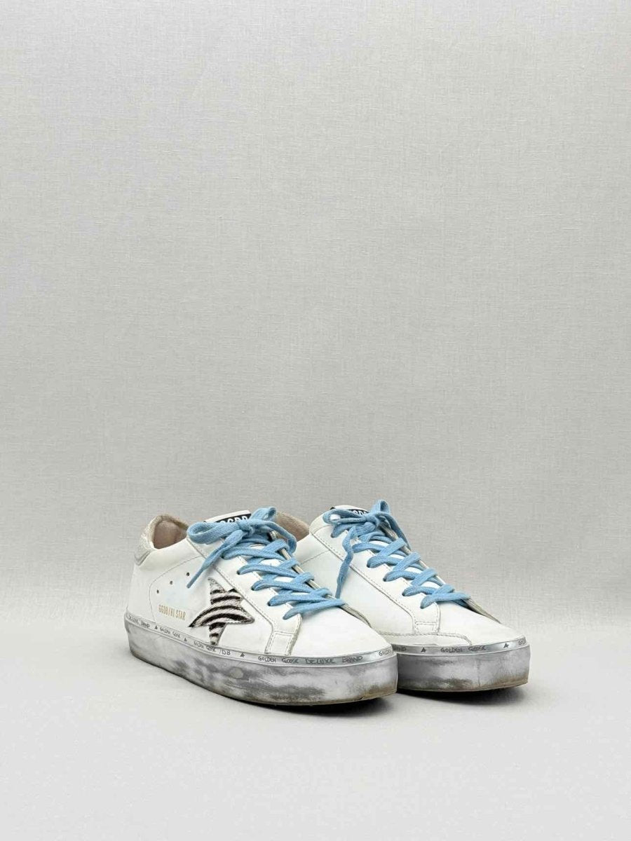 Pre - loved GOLDEN GOOSE White Zebra Print Size EU 37 Sneakers at Reems Closet