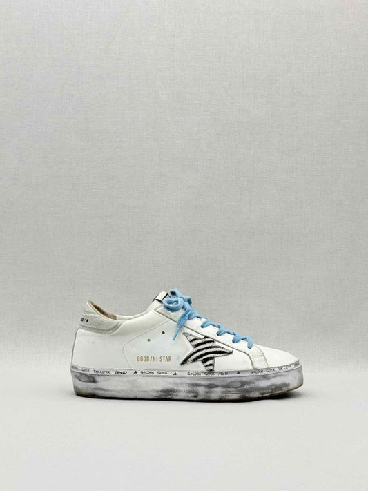 Pre - loved GOLDEN GOOSE White Zebra Print Size EU 37 Sneakers at Reems Closet