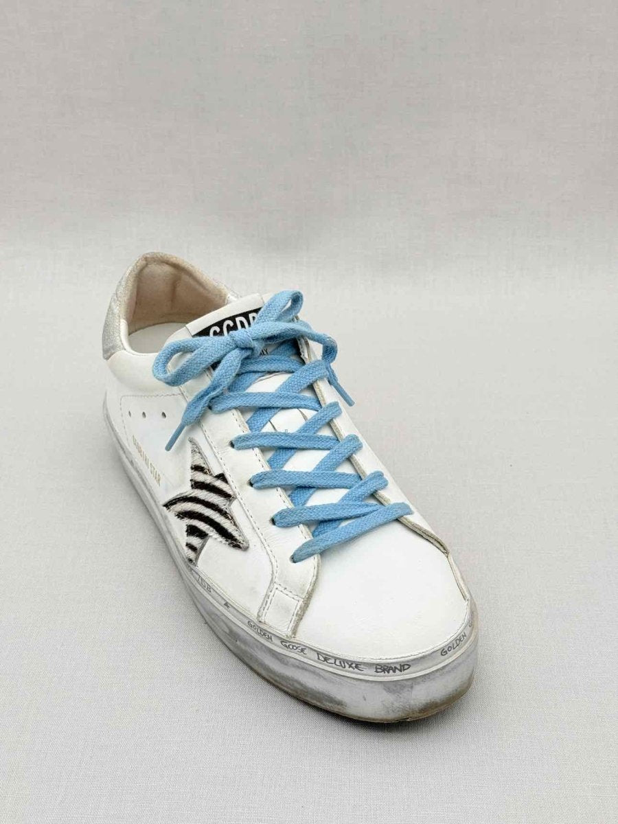 Pre - loved GOLDEN GOOSE White Zebra Print Size EU 37 Sneakers at Reems Closet