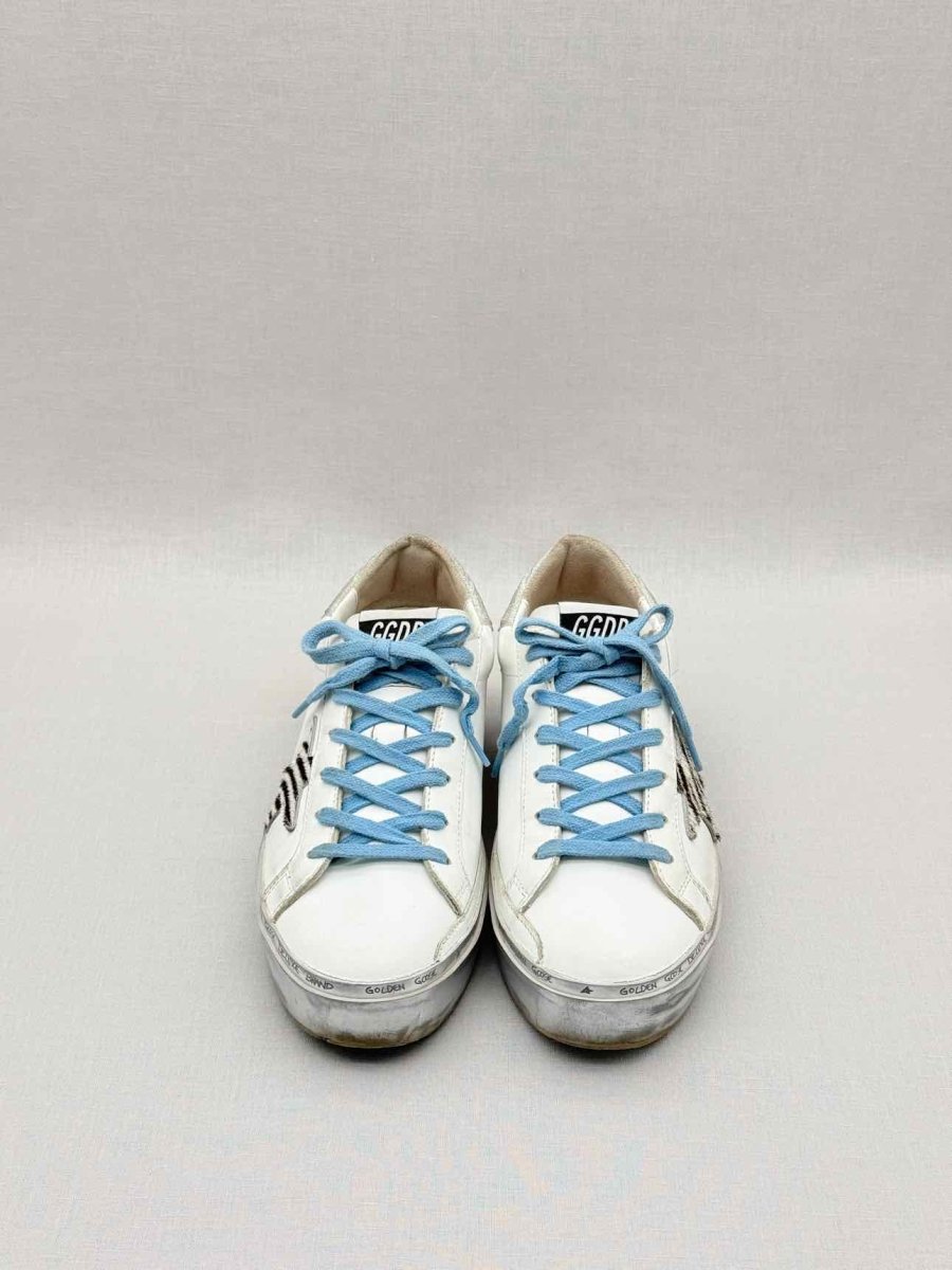 Pre - loved GOLDEN GOOSE White Zebra Print Size EU 37 Sneakers at Reems Closet