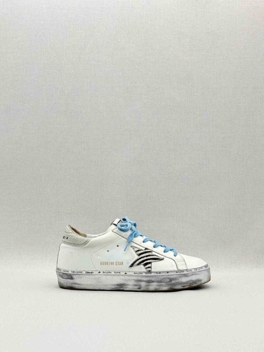 Pre - loved GOLDEN GOOSE White Zebra Print Size EU 37 Sneakers at Reems Closet