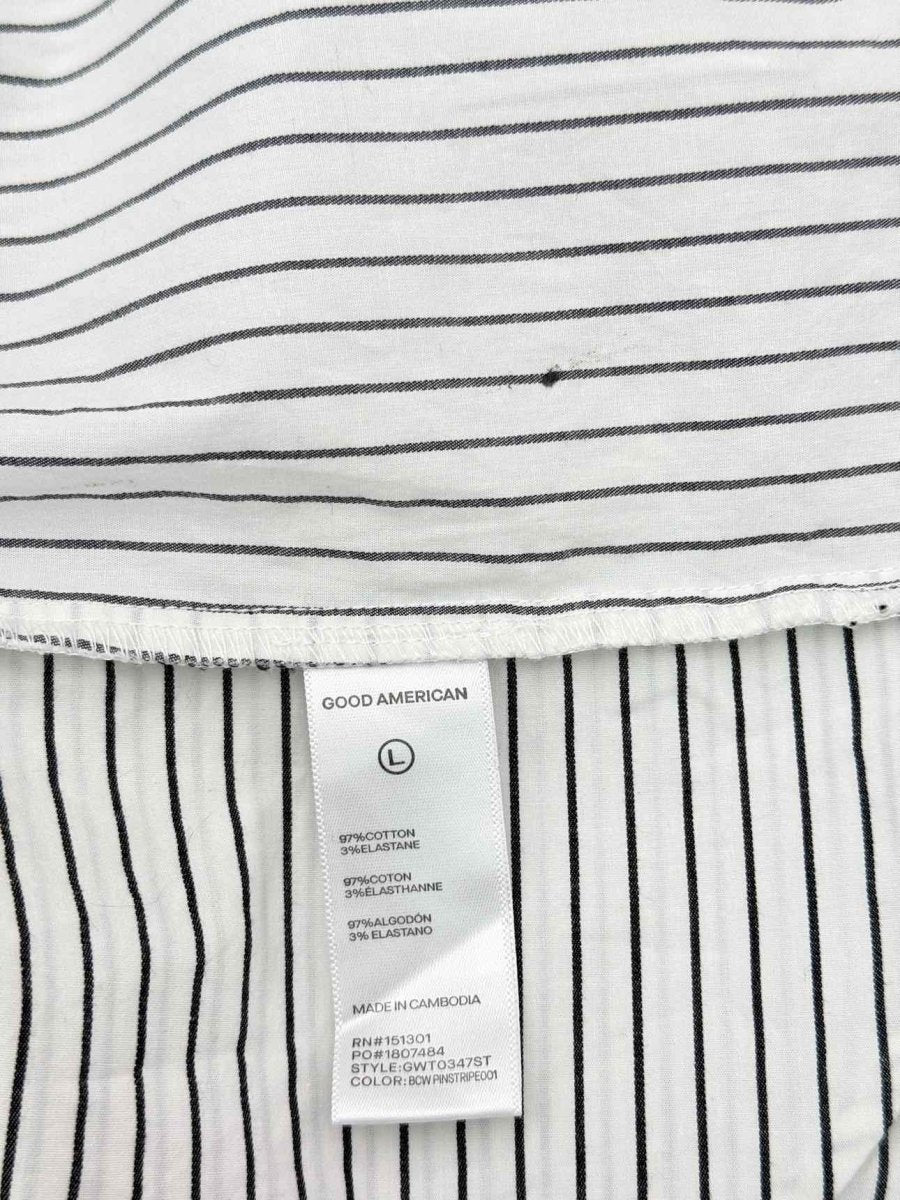 Pre-loved GOOD AMERICAN White & Black Striped Size Large Shirt at Reems Closet