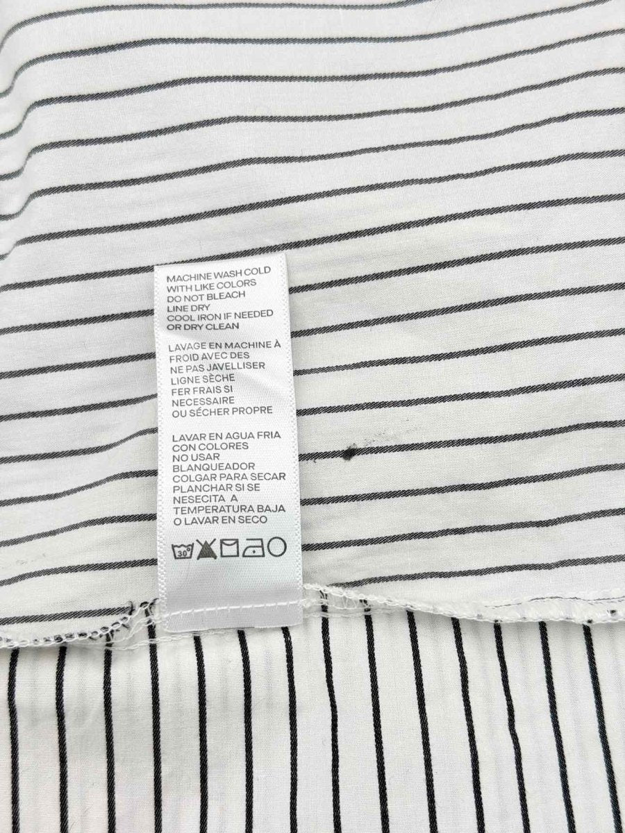 Pre-loved GOOD AMERICAN White & Black Striped Size Large Shirt at Reems Closet