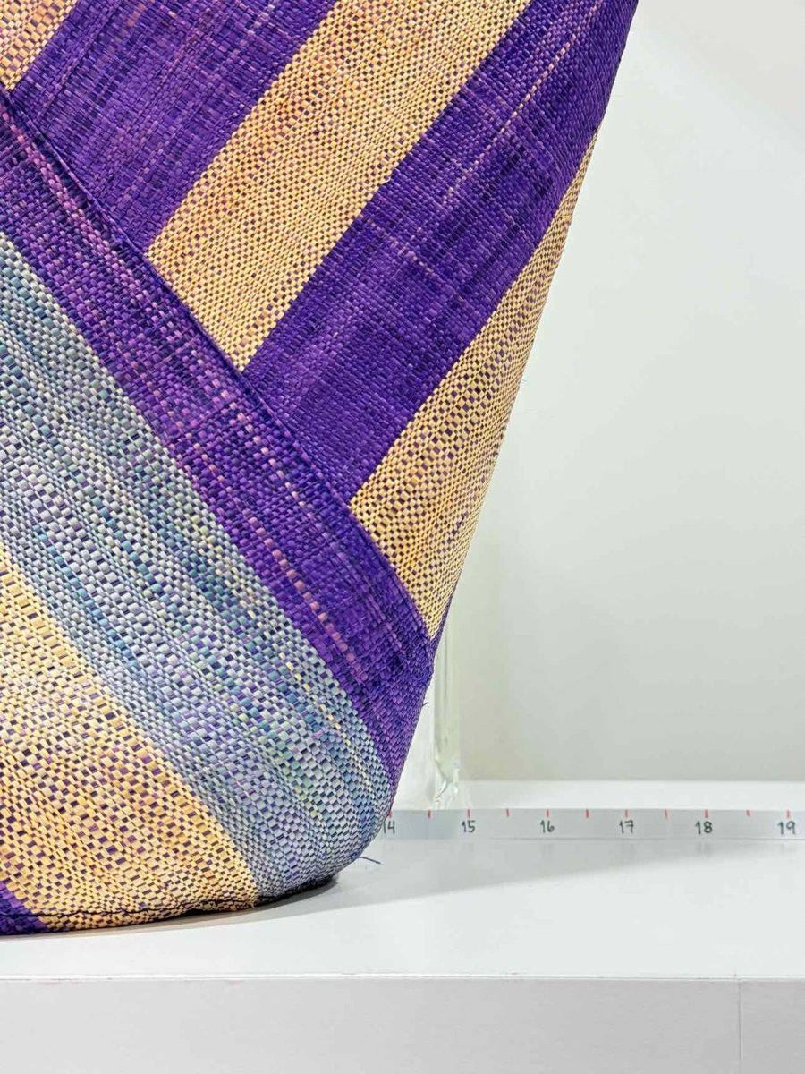 Pre - loved GOOD PEOPLE Purple & Beige Striped Top Handle at Reems Closet