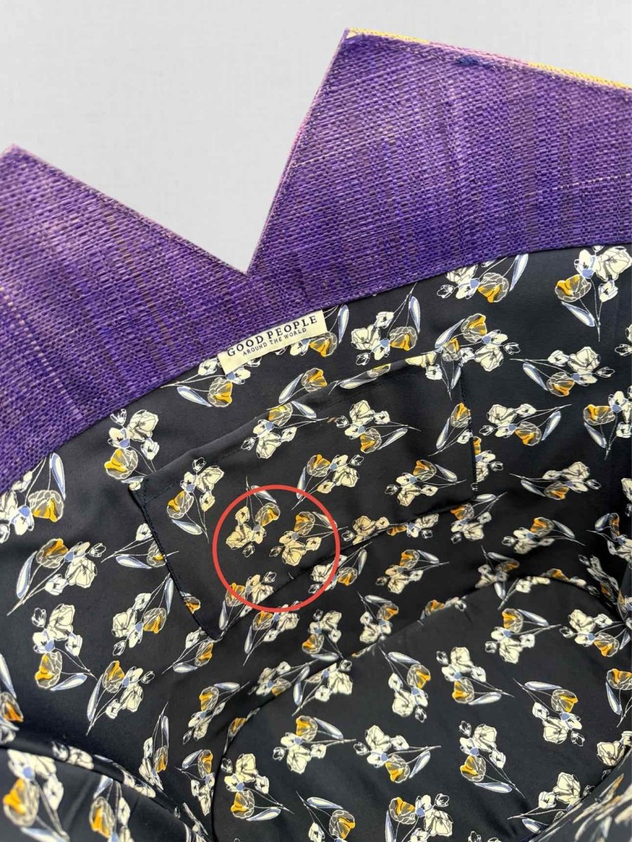 Pre - loved GOOD PEOPLE Purple & Beige Striped Top Handle at Reems Closet