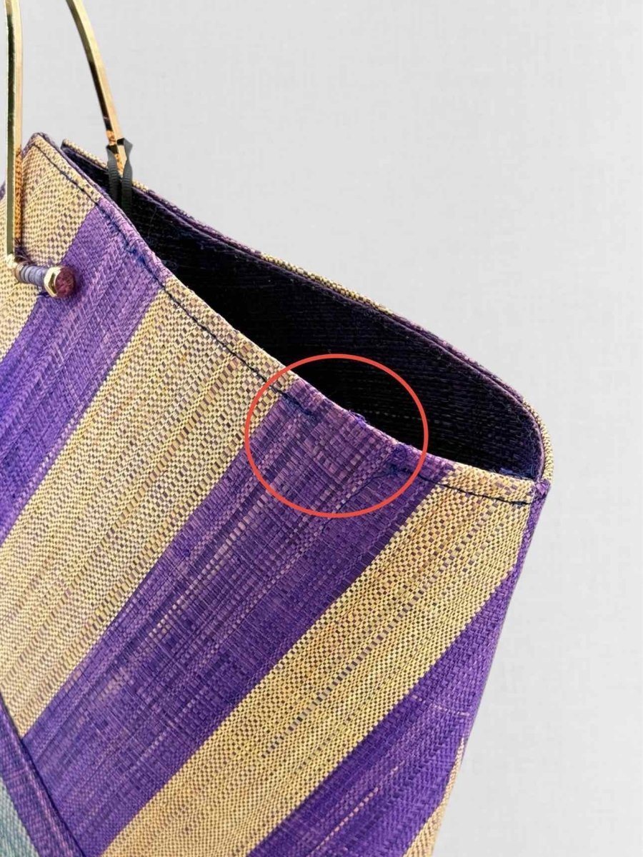 Pre - loved GOOD PEOPLE Purple & Beige Striped Top Handle at Reems Closet