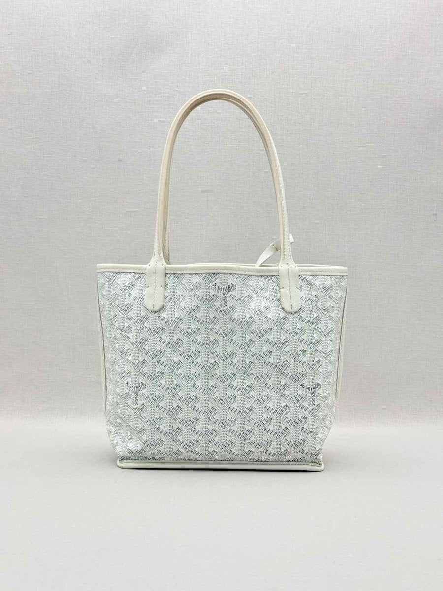 Pre-loved GOYARD Anjou White & Grey Goryardine Tote Bag at Reems Closet