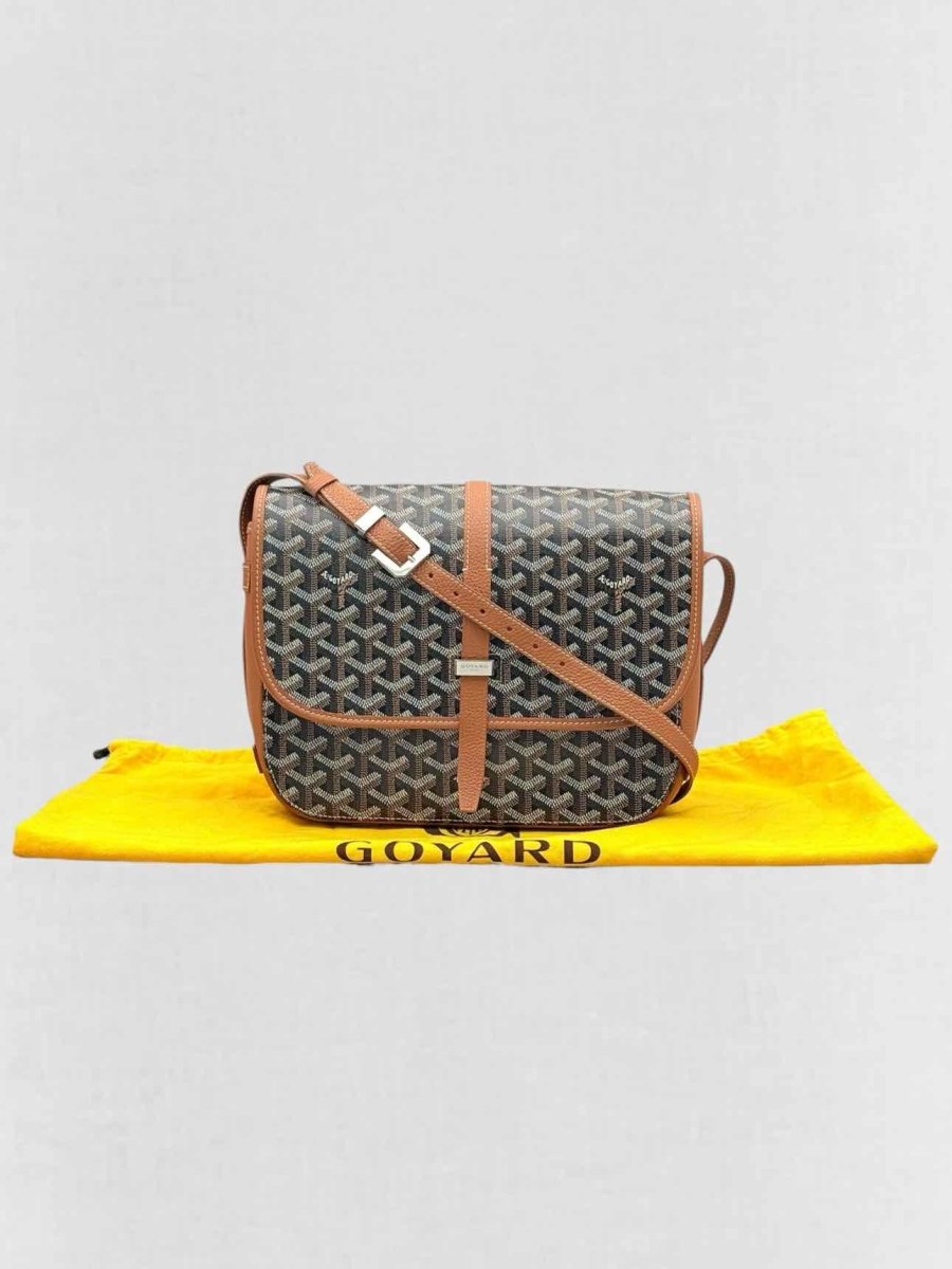 Pre - loved GOYARD Belvedere ll Black & Tan Goryardine Crossbody at Reems Closet