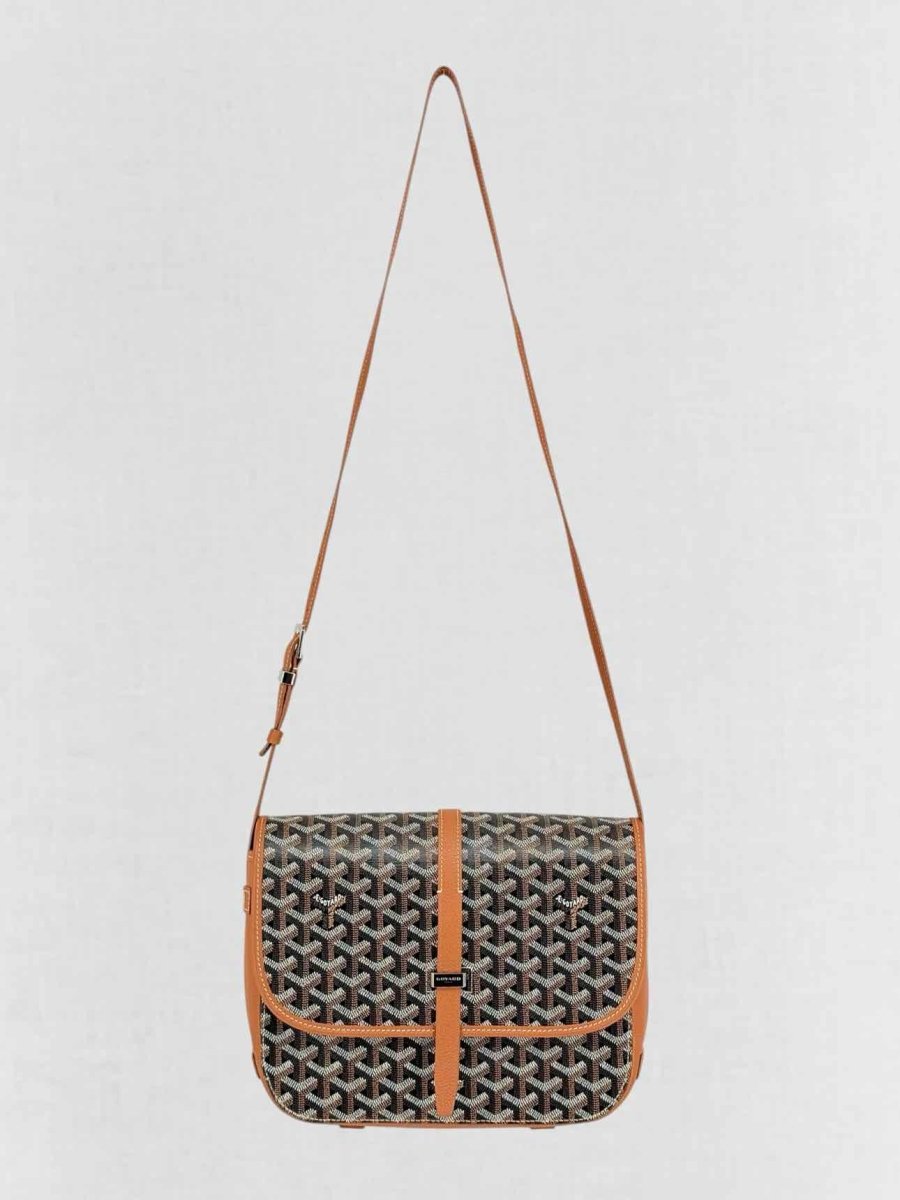 Pre - loved GOYARD Belvedere ll Black & Tan Goryardine Crossbody at Reems Closet