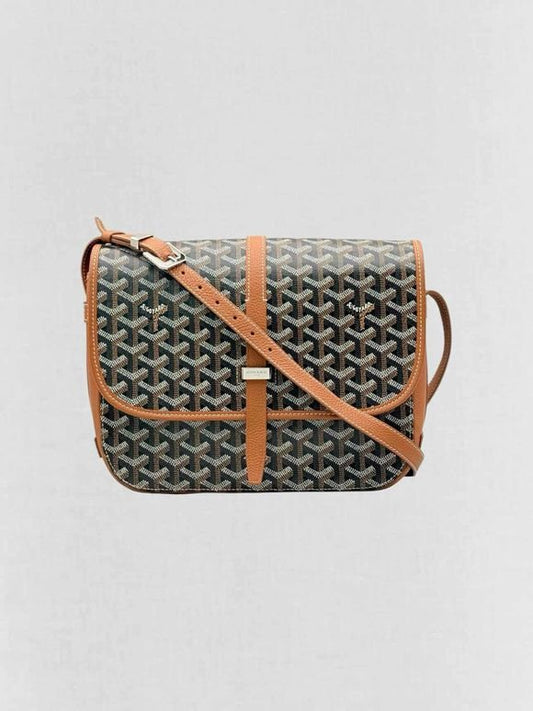 Pre - loved GOYARD Belvedere ll Black & Tan Goryardine Crossbody at Reems Closet