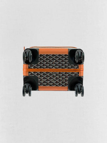 Pre - loved GOYARD Bourget Black & Tan Goryardine Rolling Luggage at Reems Closet