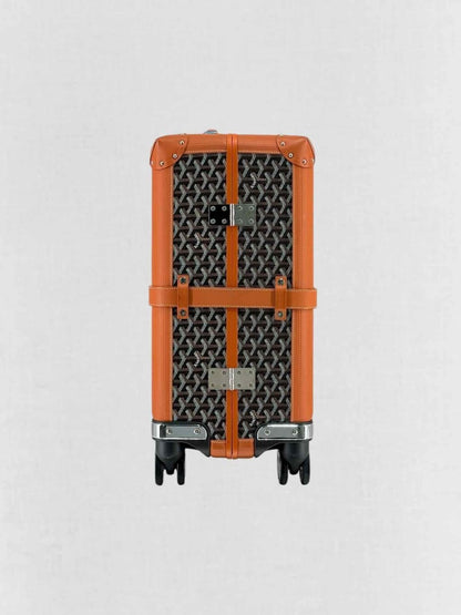 Pre - loved GOYARD Bourget Black & Tan Goryardine Rolling Luggage at Reems Closet