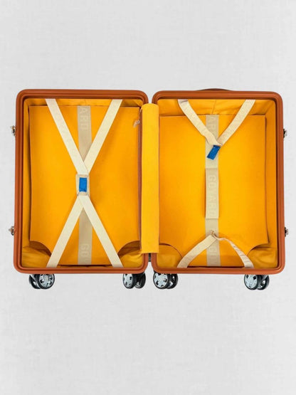 Pre - loved GOYARD Bourget Black & Tan Goryardine Rolling Luggage at Reems Closet