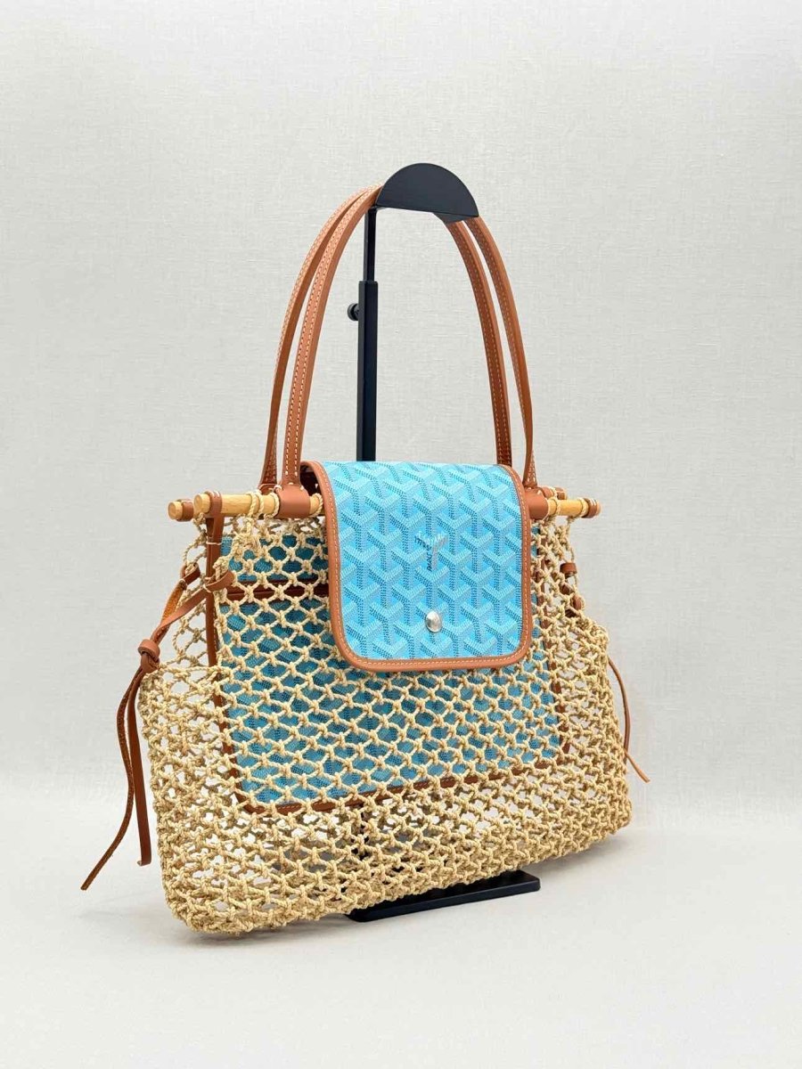 Pre-loved GOYARD Limited Edition Brown & Blue Tote Bag at Reems Closet