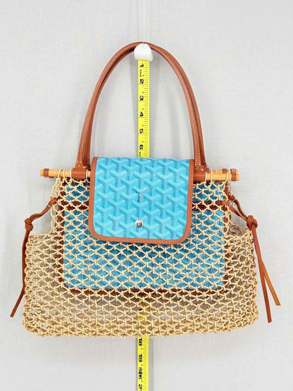 Pre-loved GOYARD Limited Edition Brown & Blue Tote Bag at Reems Closet