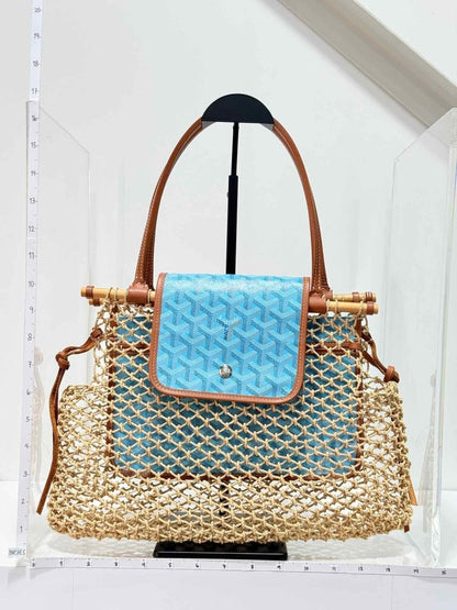 Pre-loved GOYARD Limited Edition Brown & Blue Tote Bag at Reems Closet