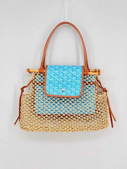 Pre-loved GOYARD Limited Edition Brown & Blue Tote Bag at Reems Closet