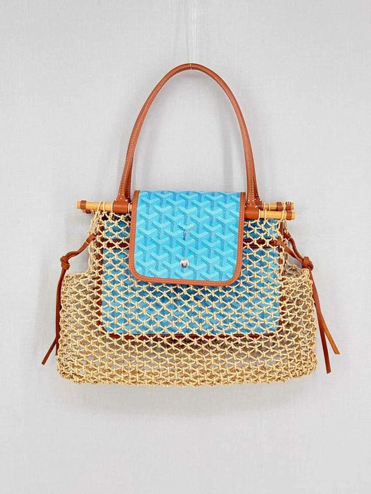 Pre-loved GOYARD Limited Edition Brown & Blue Tote Bag at Reems Closet