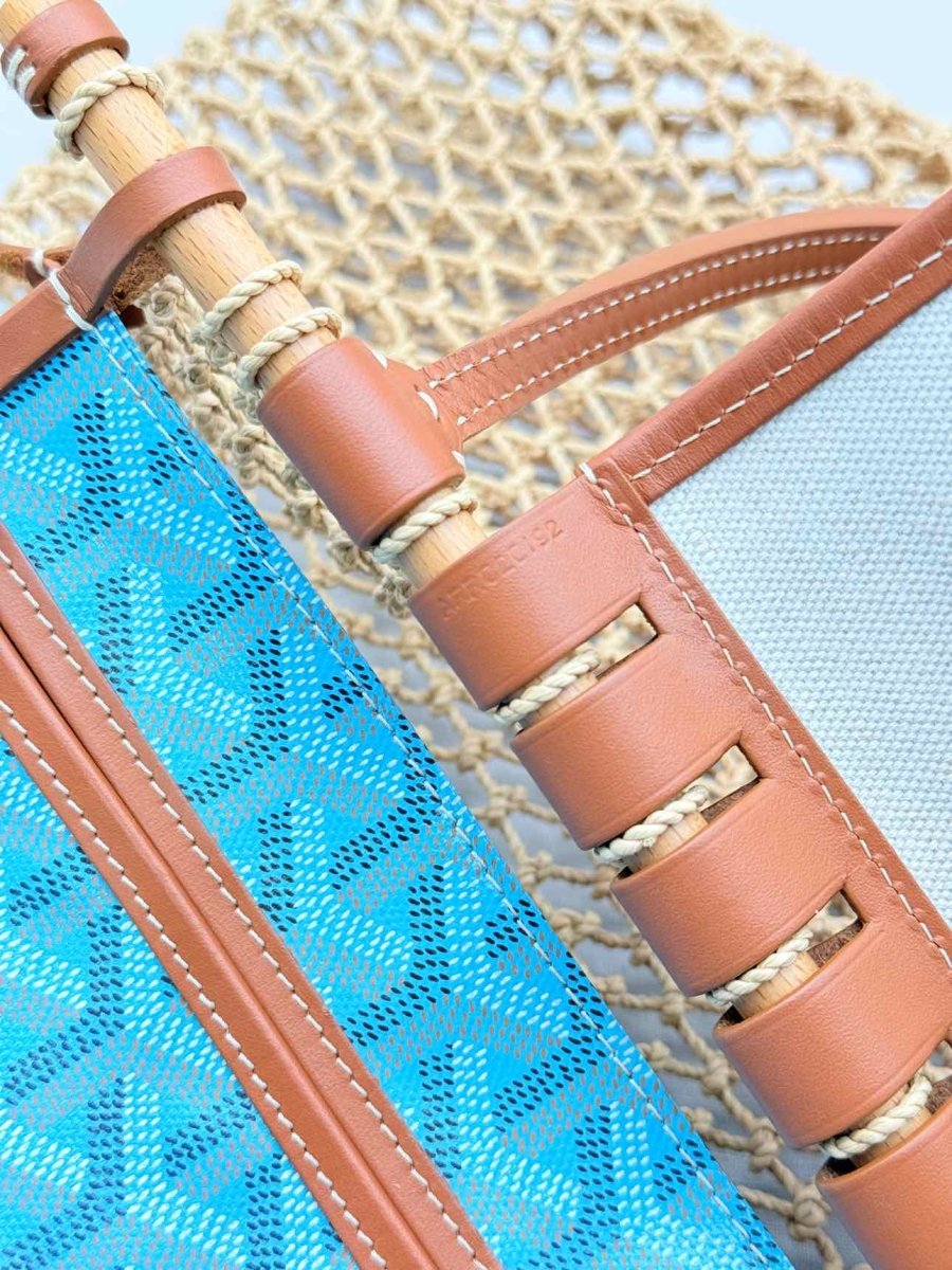 Pre-loved GOYARD Limited Edition Brown & Blue Tote Bag at Reems Closet