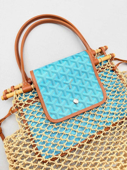 Pre-loved GOYARD Limited Edition Brown & Blue Tote Bag at Reems Closet