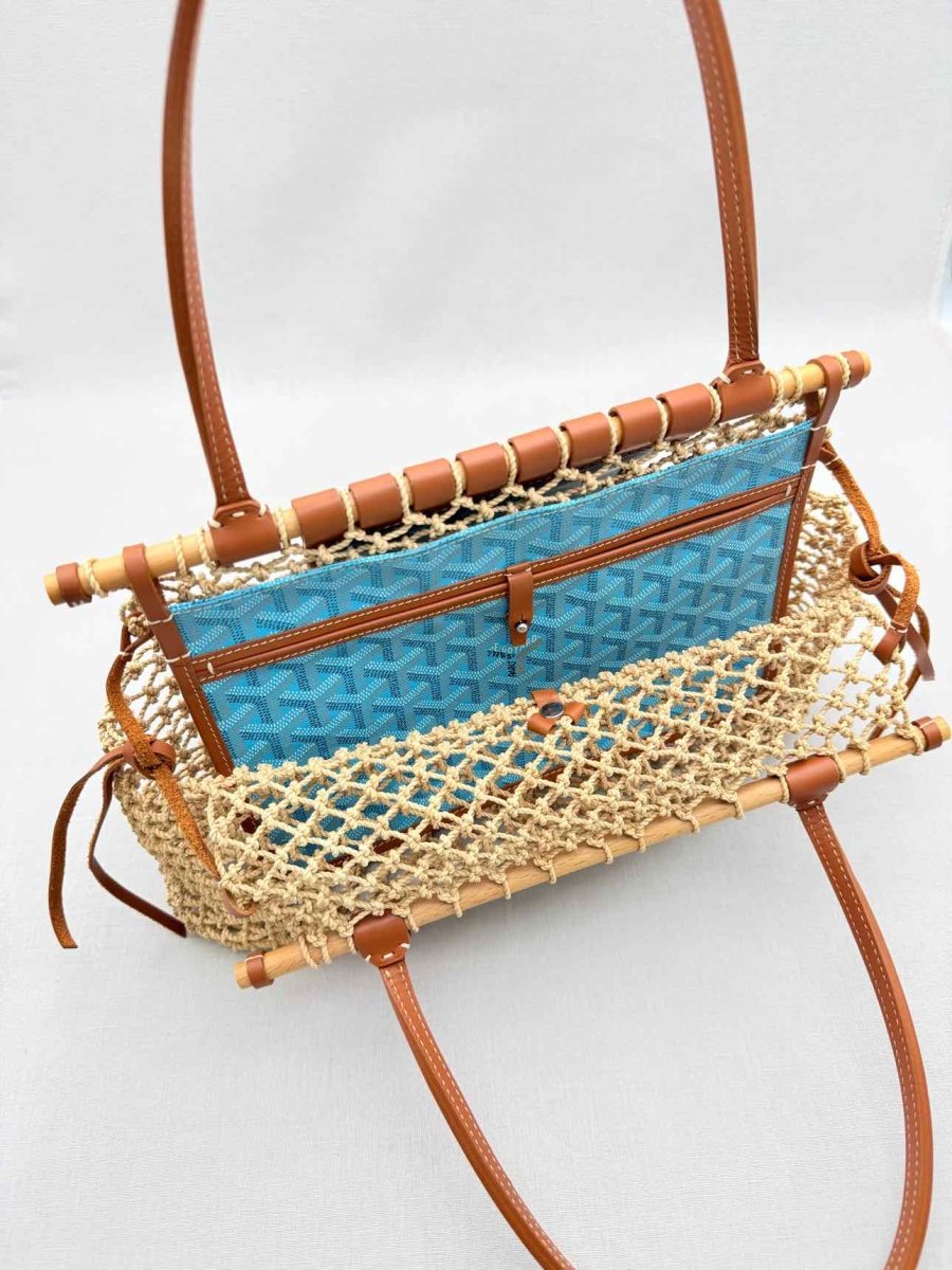 Pre-loved GOYARD Limited Edition Brown & Blue Tote Bag at Reems Closet