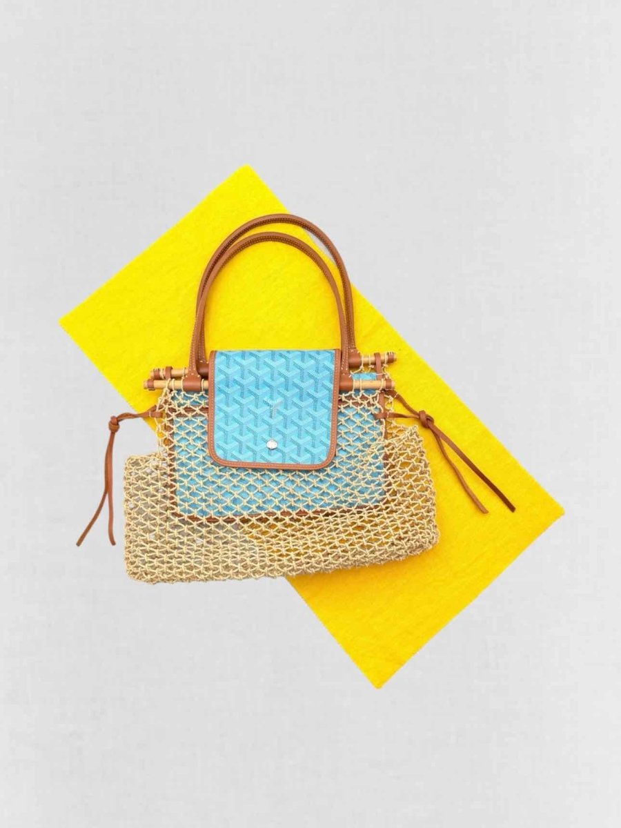 Pre-loved GOYARD Limited Edition Brown & Blue Tote Bag at Reems Closet